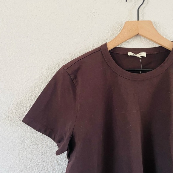 Madewell Cotton Perfect Crewneck Tee NWOT brown - Picture 2 of 11